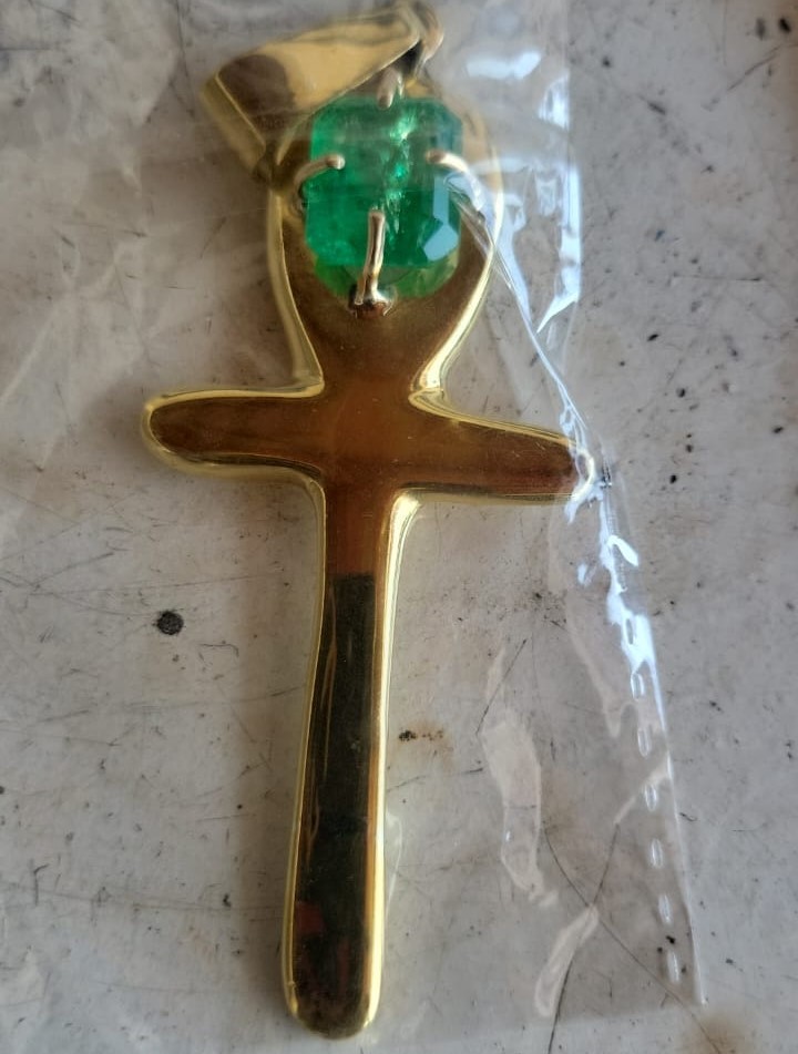 Emrode Gold Ankh Pendant (Crystal)
